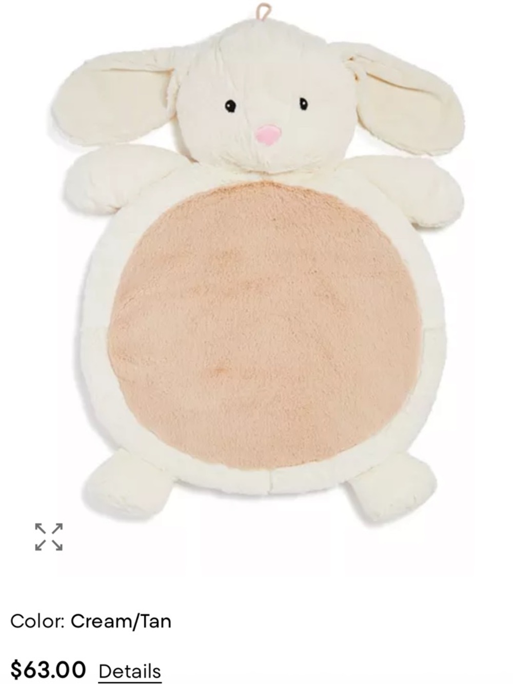 NWT Bestever by Mary Meyer Infant Bunny Plush Play Mat